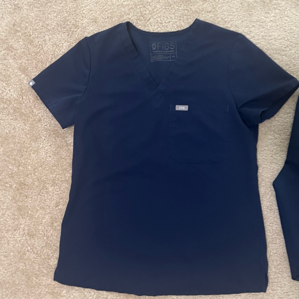 Figs Scrub Top - Navy, XS